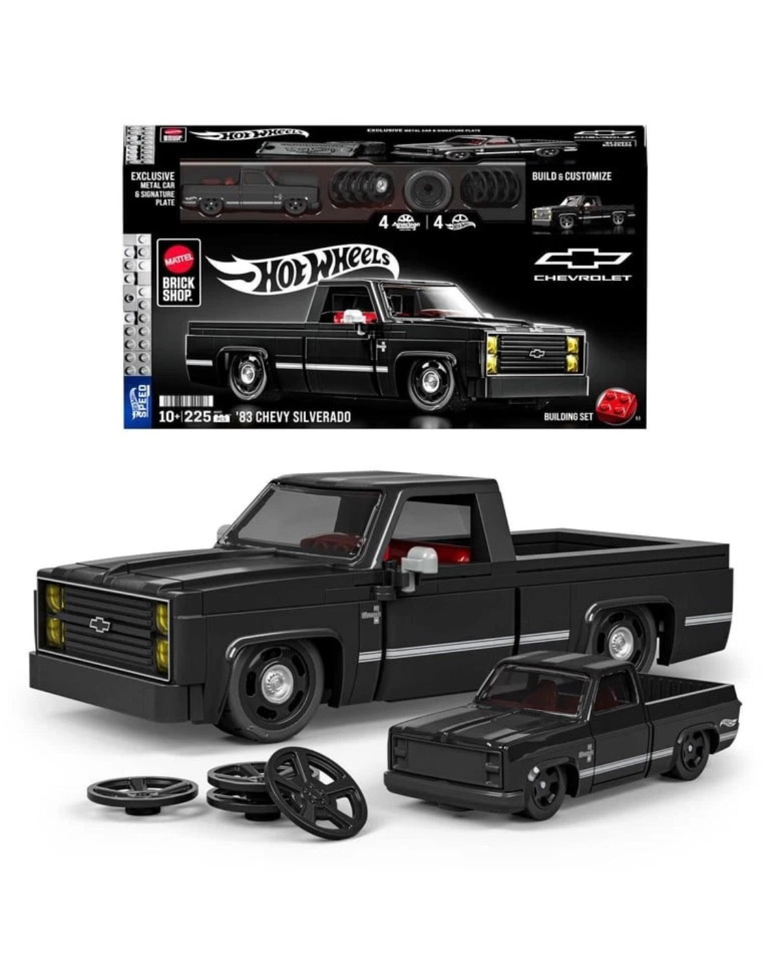 Mattel Brick Shop Black 83 Chevy Silverado